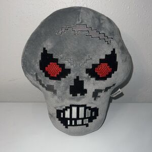 2014 Terraria Skull 11" Plush Re-Logic Stuffed Toy Red Eyes Pixelated Ct6
